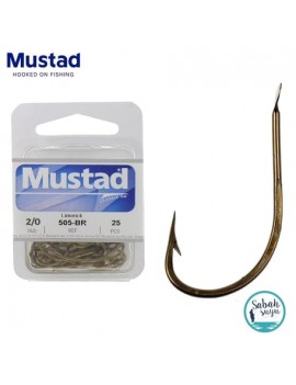 Mustad 505 Çapraz Tekli Olta İğnesi Bronz #2/0 (25 adet)